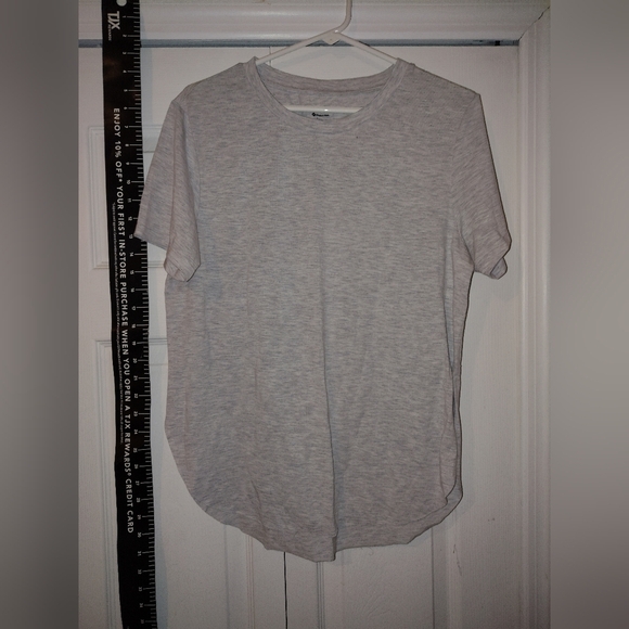 Gray Short Sleeve T-Shirt Extended Length Oversized M - Picture 1 of 5